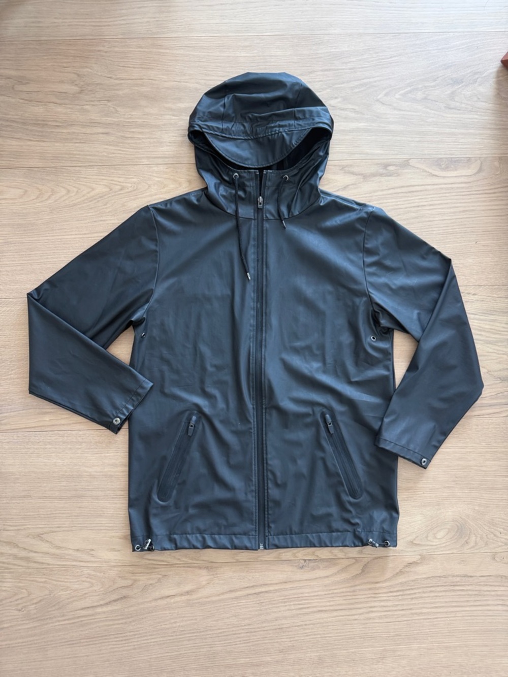 Rains Women's Black Hooded Raincoat Jacket - XS/S